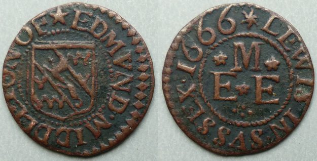 Lewes, Edmund Middleton 1666 farthing
